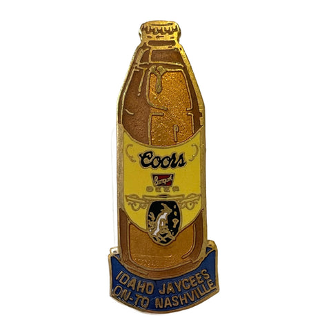 Vintage 80's Idaho Jaycees Coors Banquet 40oz Beer Enamel Pin