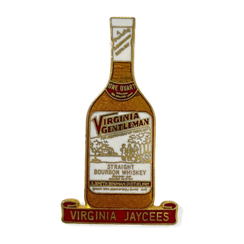 Vintage 80's Jaycees Virginia Gentleman Bourbon Whiskey Enamel Pin