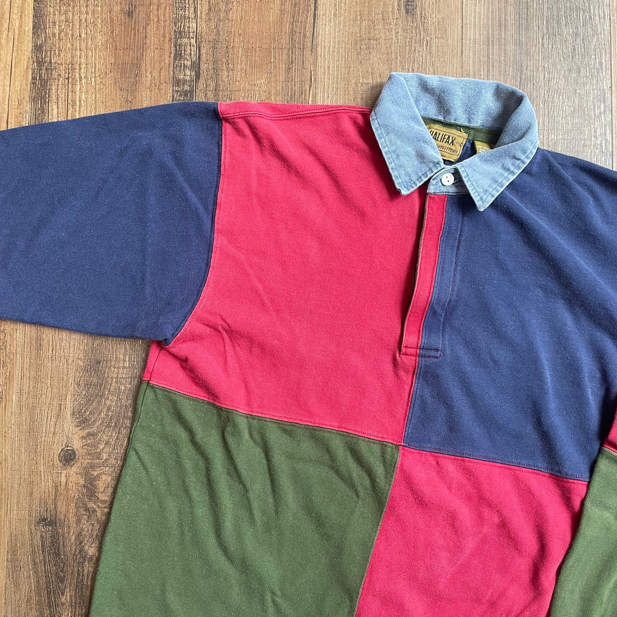Vintage 90's Halifax Outfitters Color Block Rugby Shirt