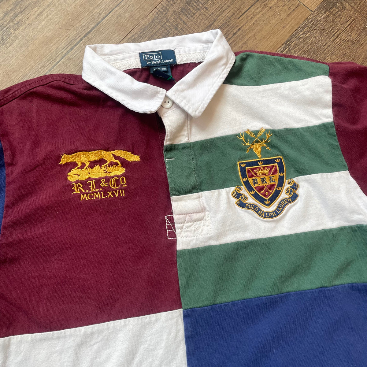 PolobyRalphLauren RugbyShirt 刺繍 90s XXL A766FD0B-AAB4-4C93-9824-