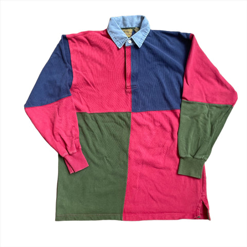 Vintage 90's Halifax Outfitters Color Block Rugby Shirt