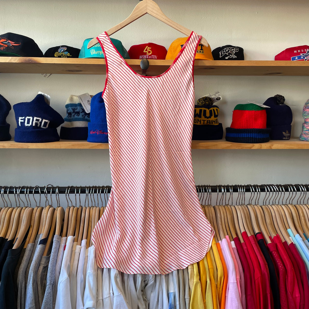 Vintage 90's Fantasies Striped Mini Slip Dress CobbleStore Vintage Vintage 90's Fantasies Striped Mini Slip Dress CobbleStore Vintage