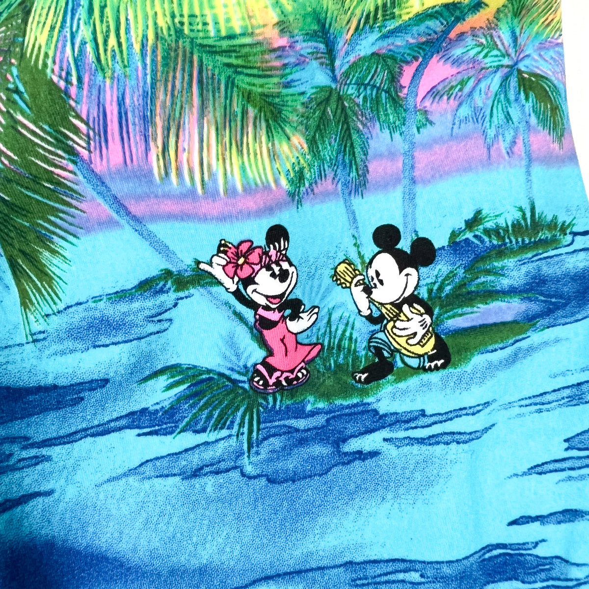 Vintage Y2K Disney Tropical Mickey & Minnie One-Piece Swimsuit