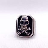 Modern Y2K Skull and Crossbones Stainless Steel Signet Ring