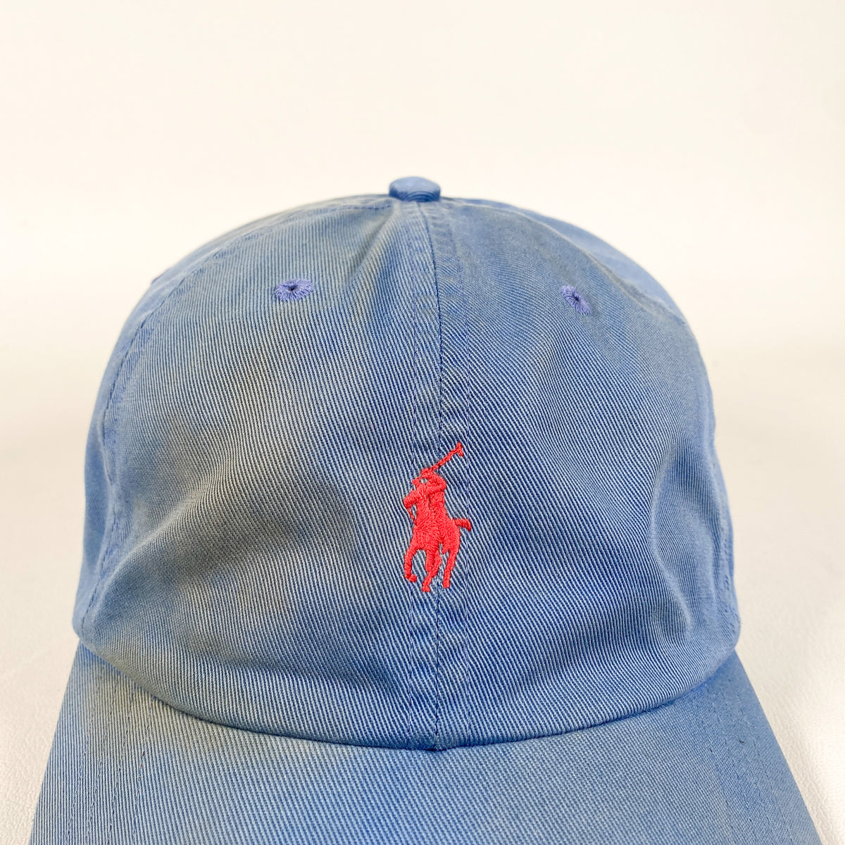 Polo Ralph Lauren Baseball Cap Blue Red Pony‎ Logo Adjustable Cotton Rare! Rare POLO by RALPH LAUREN Hat Cap,embroidered Cap, Big Pony  main image 3