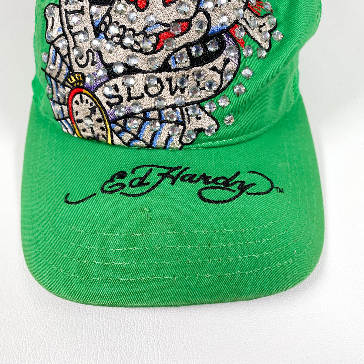 Y2K Ed Hardy Green Camouflage Skull Trucker Hat | Love Kills Slowly | Streetwear Ed Hardy Cap Snapback Mesh Trucker Skull Hat Love Kills  main image 3