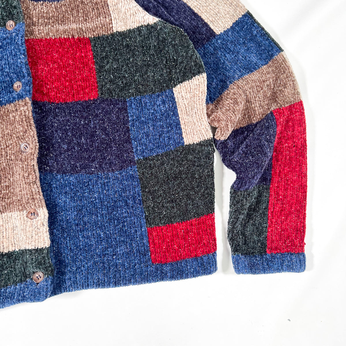Vintage 90’s Blair Patchwork Chenille Button-Up Sweater – CobbleStore ...
