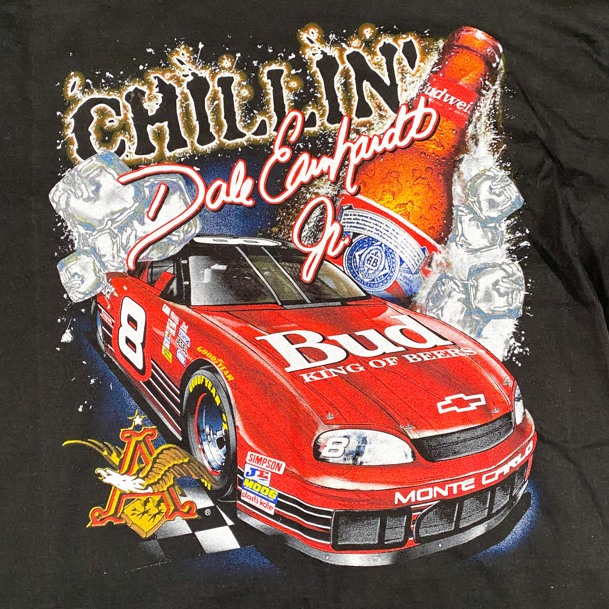 Vintage 1999 Dale Earnhardt Jr Budweiser NASCAR T-Shirt 