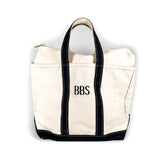 Vintage 90's LL Bean Black Straps Zip Top "BBS" Boat and Tote Bag