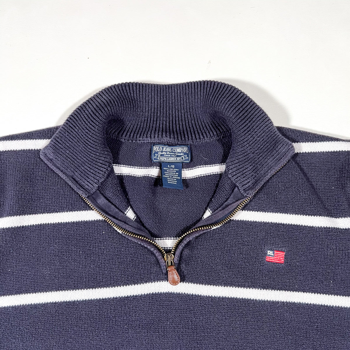 トップス 90's POLO JEANS Ralph Lauren Zip up Knit Vintage 90's Polo Jeans Co Ralph Lauren 1/4 Zip Knit Sweater 2XL