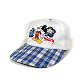 Vintage 90's Mickey Mouse Plaid Brim Hat