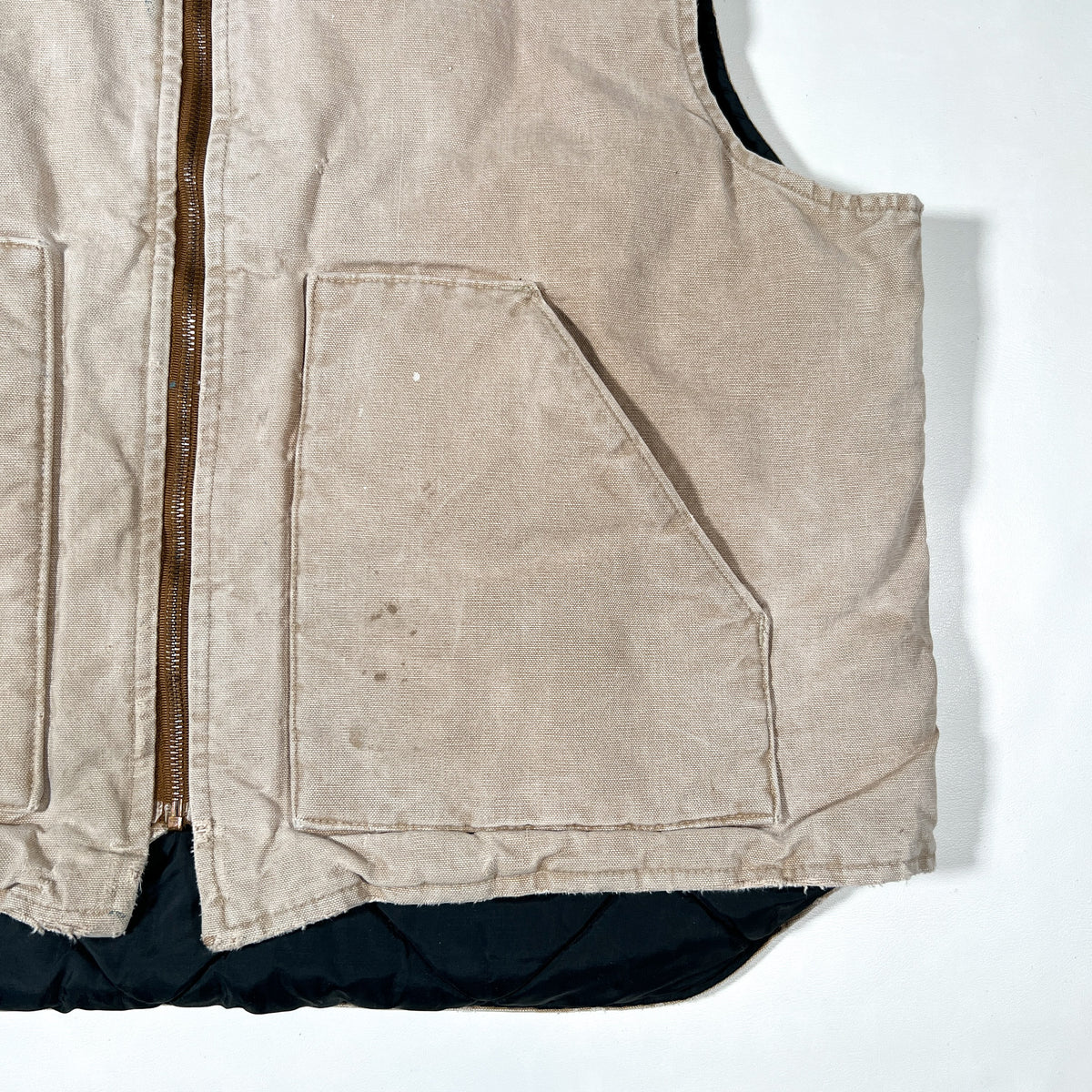Vintage 90's Carhartt Sandstone Duck Quilted Vest