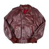 Brown leather jacket on a white background