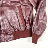 Vintage 80’s Burgundy Faux Leather Bomber Jacket