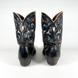 Vintage 50's Acme Black Leather Inlay Western Cowboy Boots