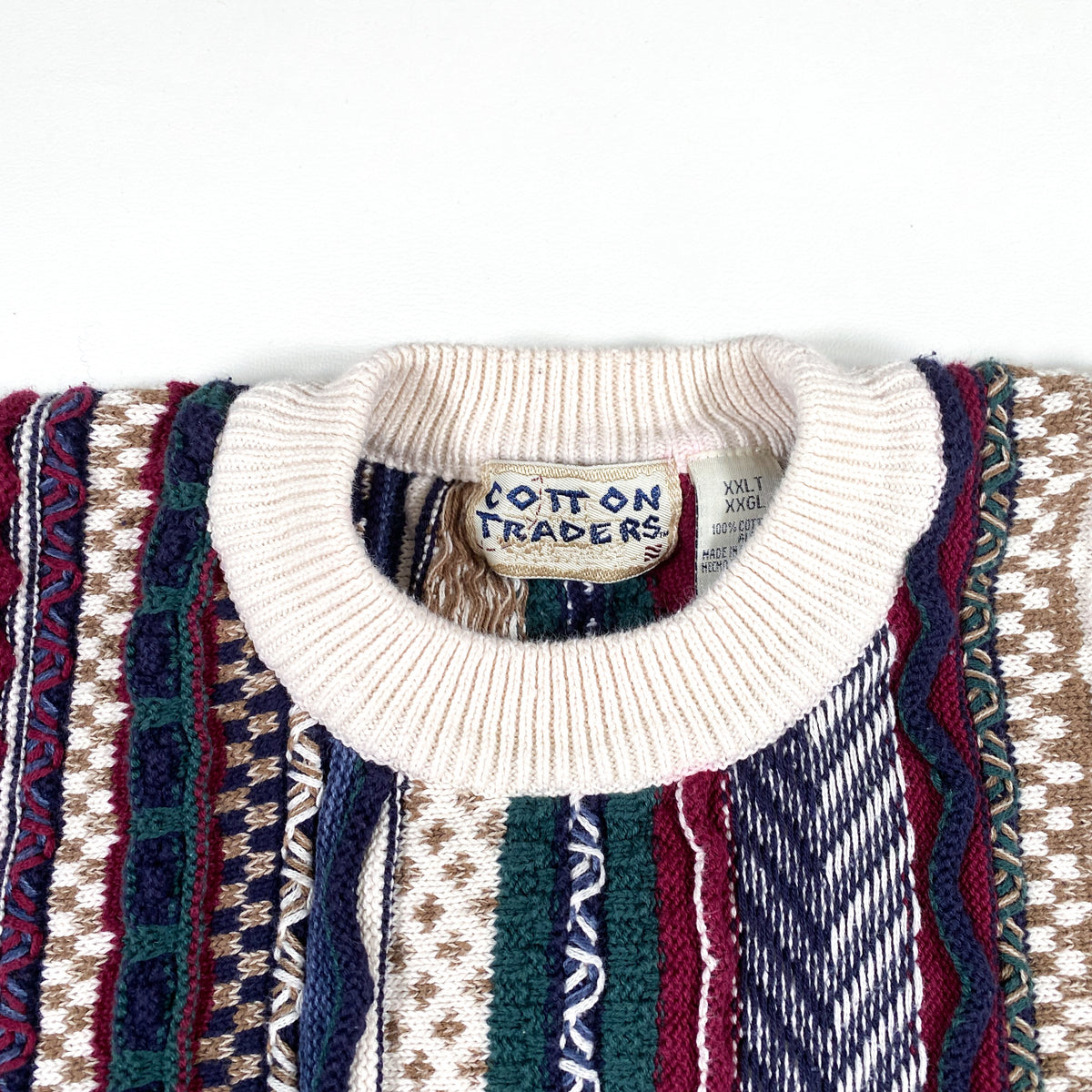 Vintage 90's Cotton Trader Coogi Style 3D Crewneck Sweater Vintage 90's Cotton Trader Coogi Style 3D Crewneck Sweater