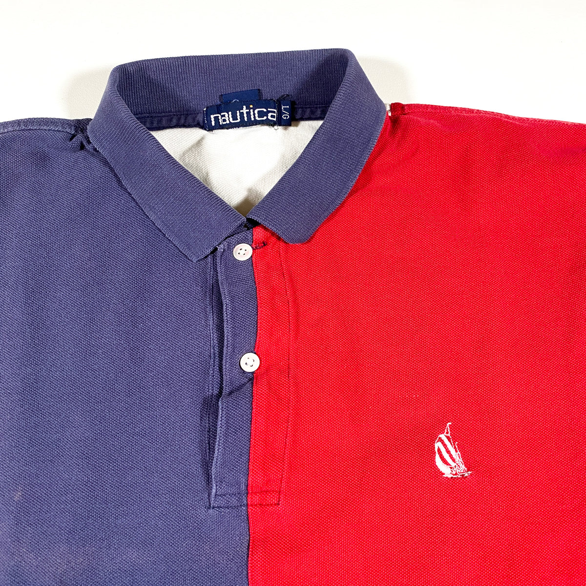 Vintage 90's Nautica Color Block Short Sleeve Polo Shirt
