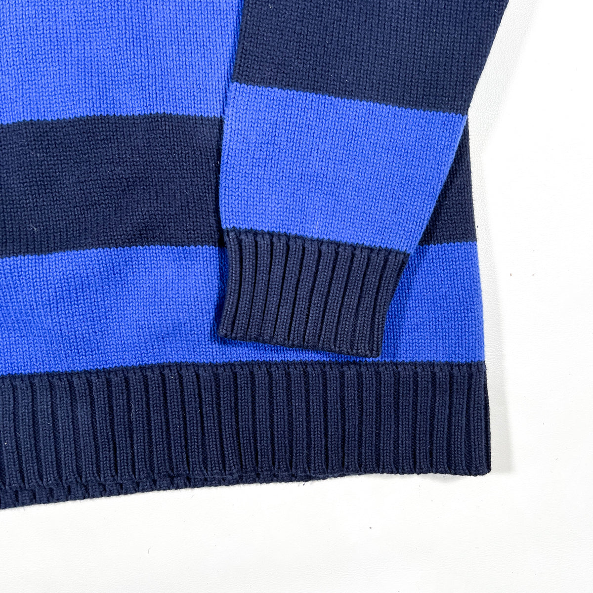Modern Y2K Lauren Ralph Lauren Blue & Navy Crest Quarter-Zip  display picture 1