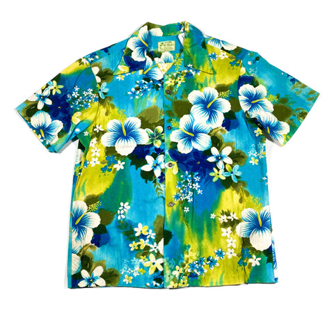Vintage 60's Ui-Maikai Button Up Aloha Hawaiian Barkcloth Shirt