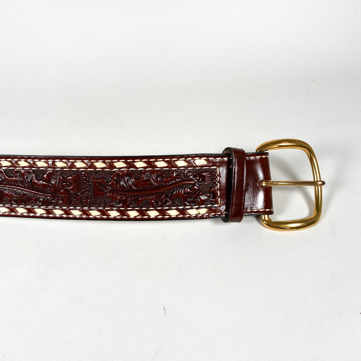 Vintage 90's Tony Lama Tooled Size 40 Leather Belt – CobbleStore