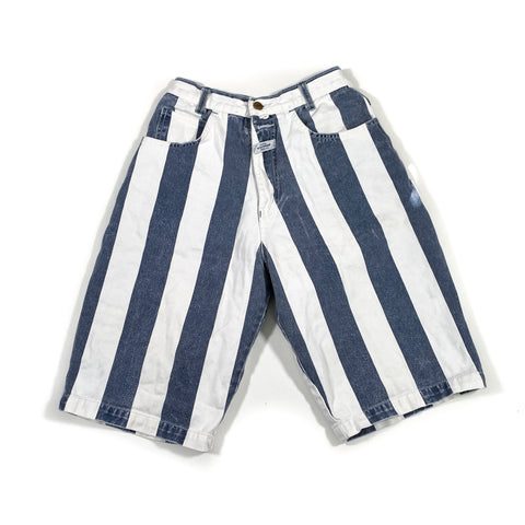 Vintage 90's Vertical Striped Long Baggy Shorts