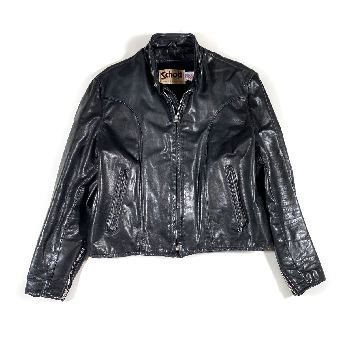 Vintage 80's Schott Leather Cafe Racer Jacket – CobbleStore Vintage