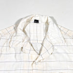 Vintage 50's Blocks Plaid Rayon Loop Collar Button Up Shirt