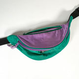 Vintage 90's Capezio Teal and Purple Colorblock Nylon Fanny Pack