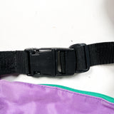 Vintage 90's Capezio Teal and Purple Colorblock Nylon Fanny Pack