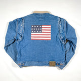 Vintage 90's Polo Country American Flag Denim Jacket