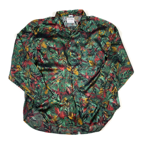 Vintage 80's Jazzman Abstract Floral Rayon Button Up Shirt