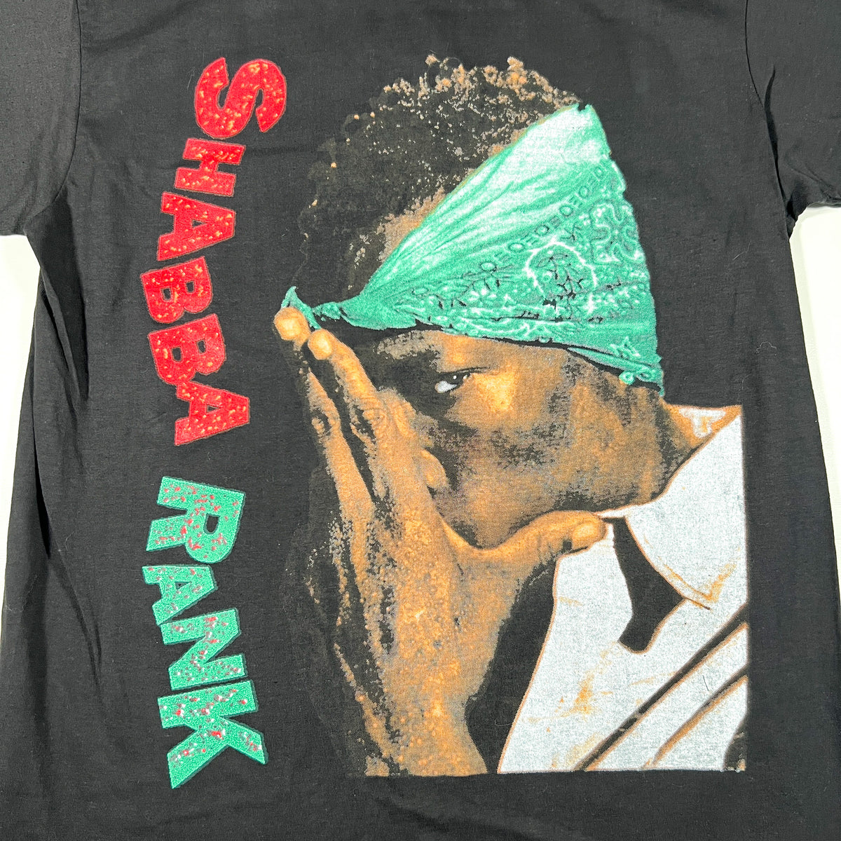 Vintage 90's Shabba Ranks Bootleg Rap Tee Double-Sided Dancehall T