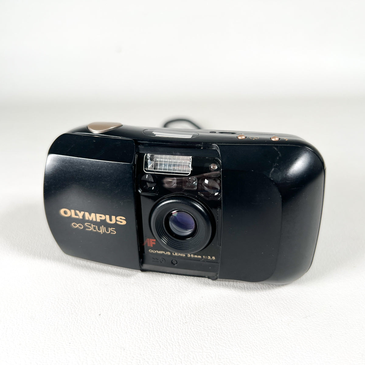 Vintage 1991 Olympus Infinity Stylus Gold Button 35mm Film Camera