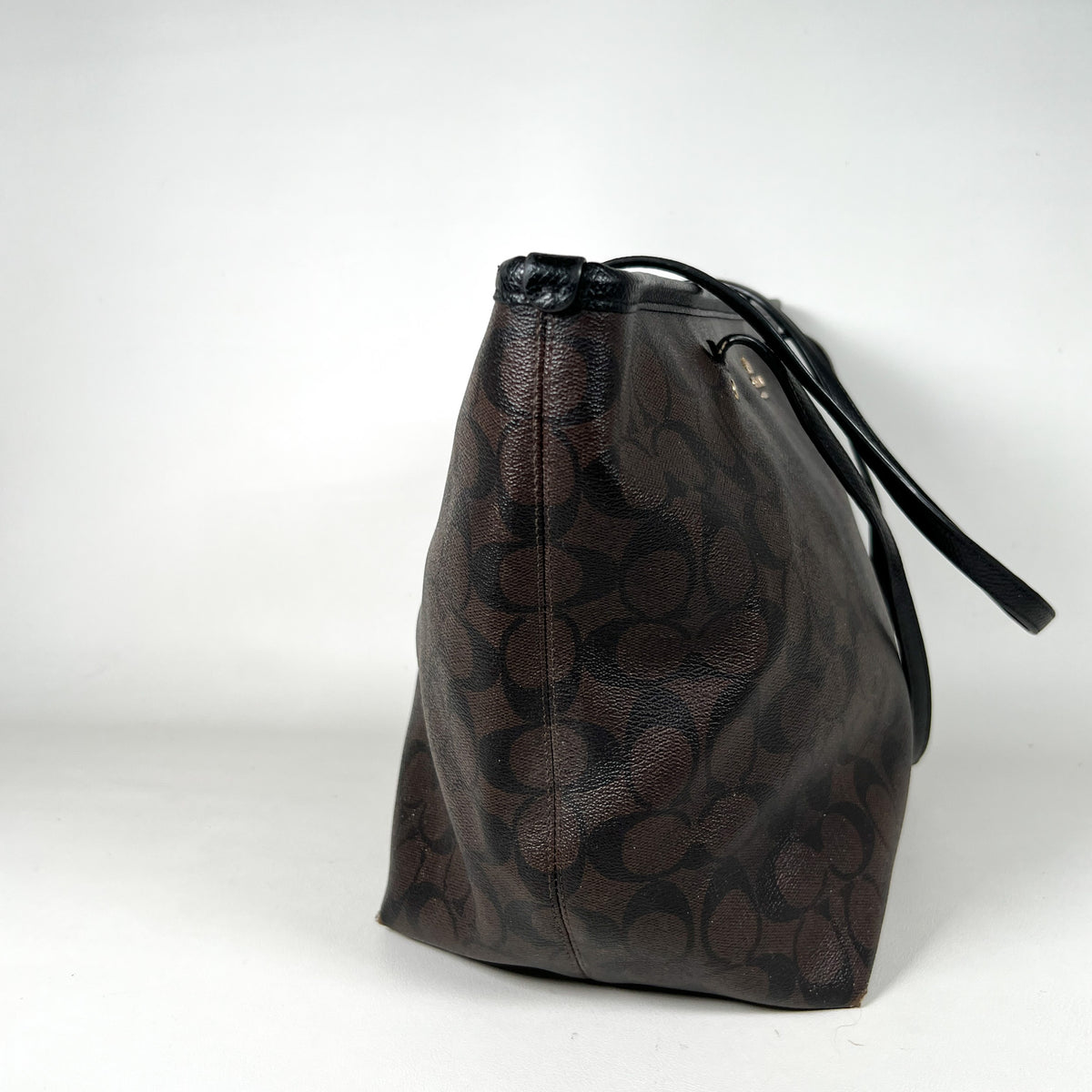 Modern Y2K Coach City F58292 Brown Signature C Zip Tote