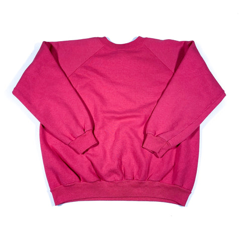 Vintage 80's Pinkish Red Blank Raglan Crewneck Sweatshirt