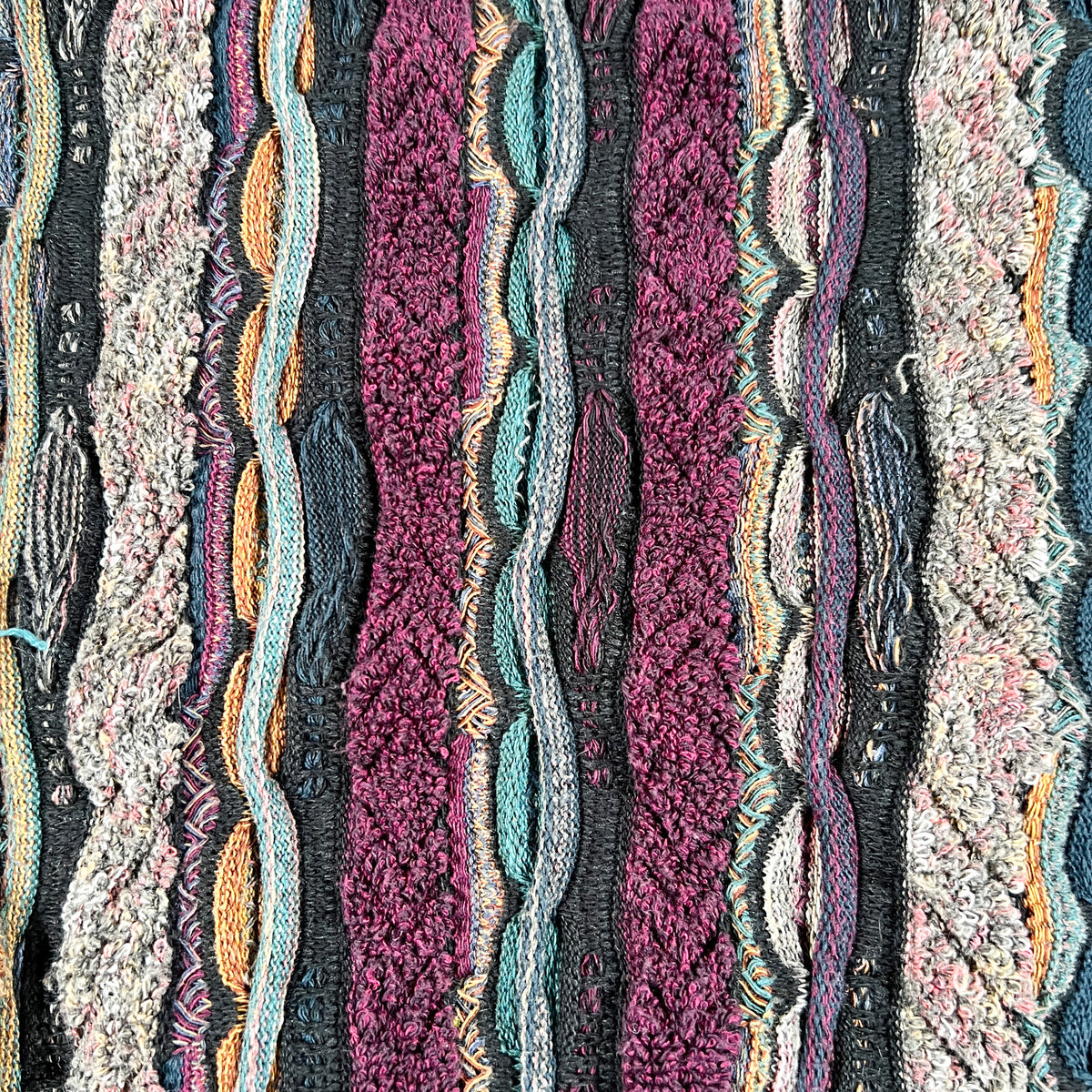 Florence Tricot 3Dニット コットン coogi VTG 90s Florence Tricot 3D Cable Knit Multi-Colored Sweater