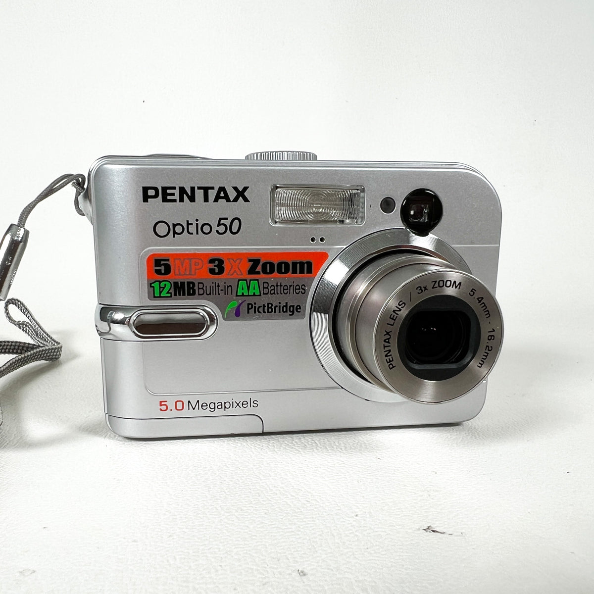 Vintage 2005 Pentax Optio 50 5MP Silver Compact Digital Camera