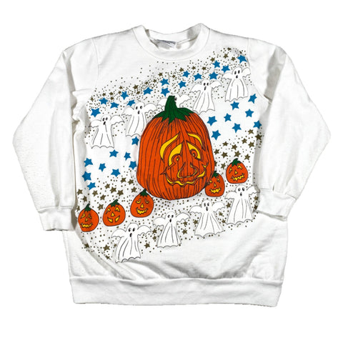 Vintage 90's Jack O'Lantern & Ghost Crewneck Sweatshirt