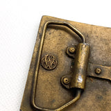 Vintage 70's Winchester Repeating Arms New Haven CT Brass Belt Buckle