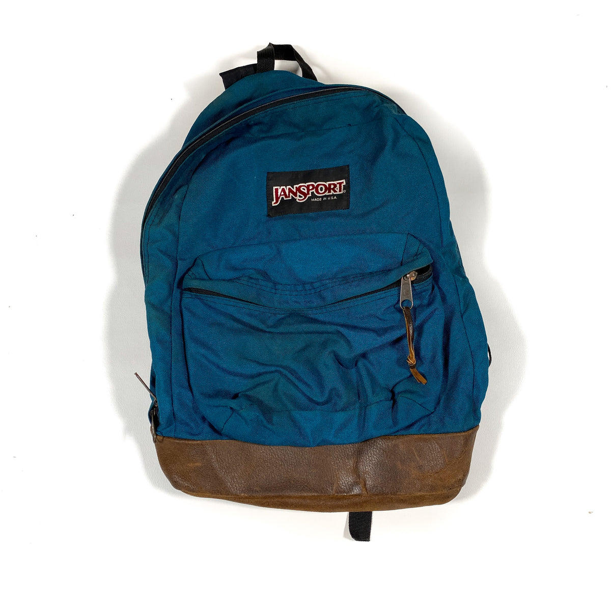 【USA製】Jansport Backpack Leather Bottom Vintage 90s Jansport Black Leather Bottom Backpack Made in