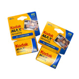 two packs of Kodak Max Versatility film on a white background