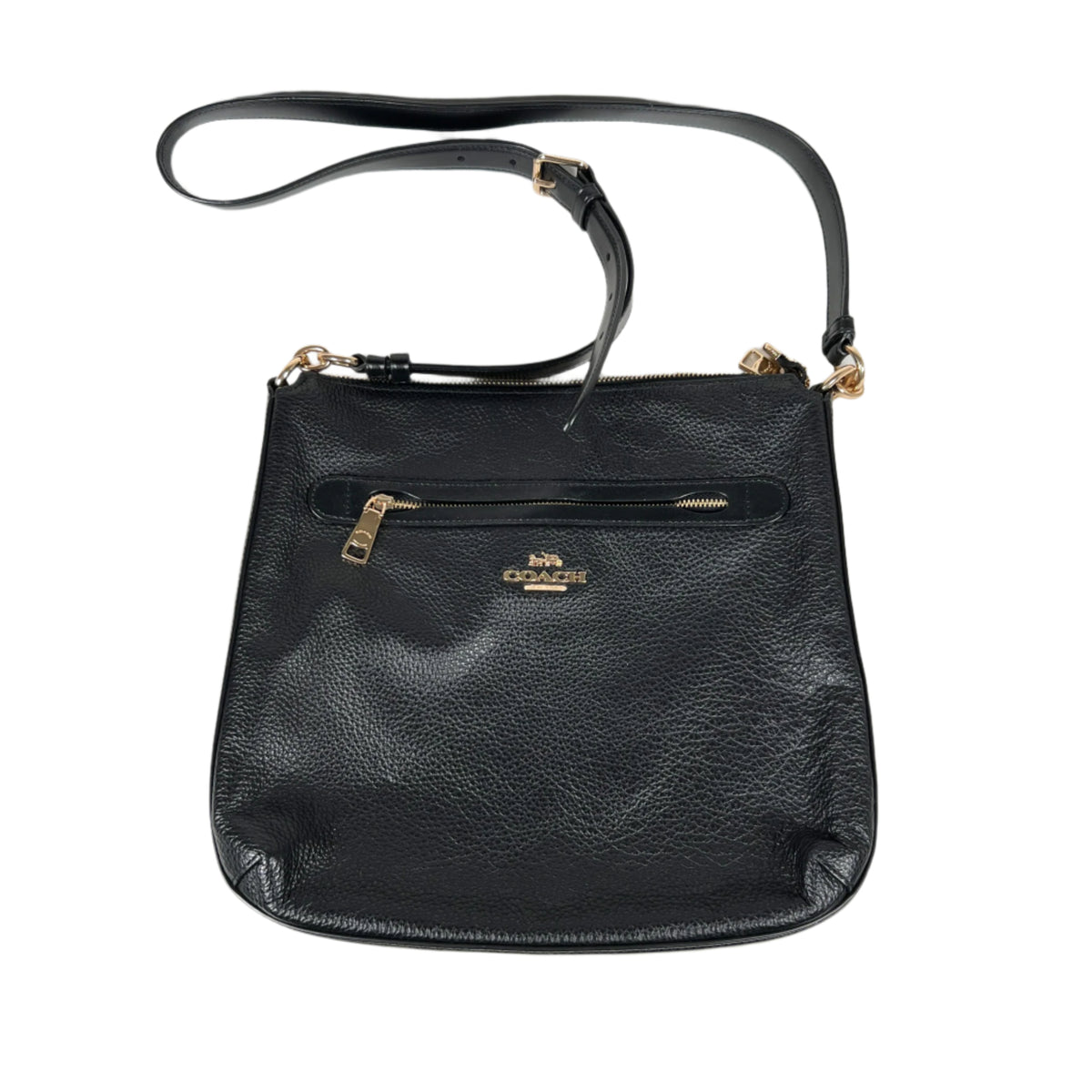 Modern Y2K Coach F58285 Black Crossgrain Leather File Bag Purse