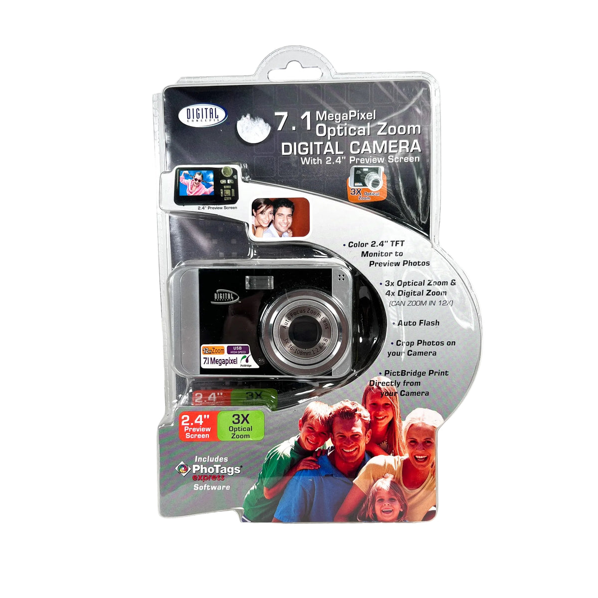 Vintage 2007 Digital Concepts 7.1MP 3x Zoom Digital Camera