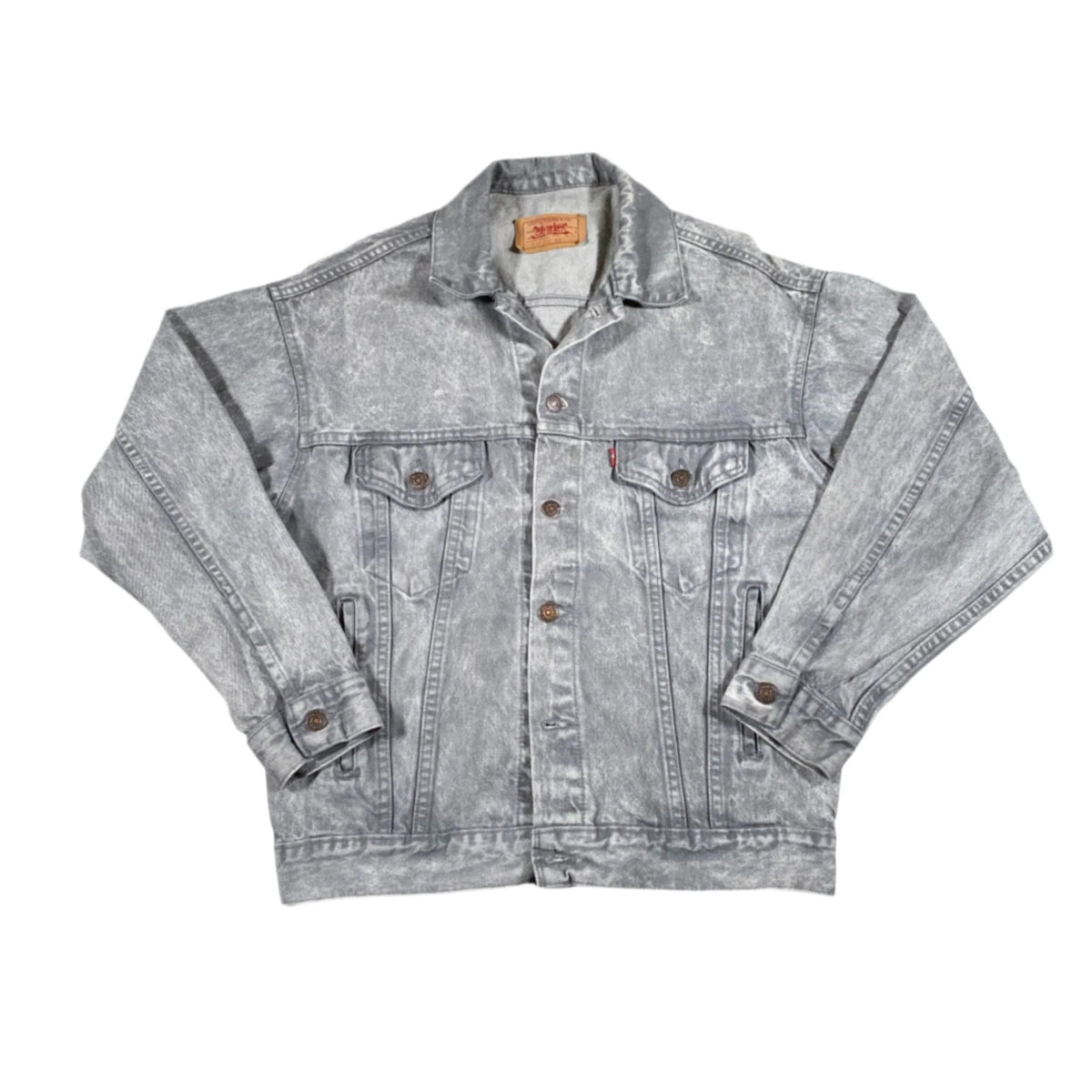 Grey acid wash denim jacket hot sale
