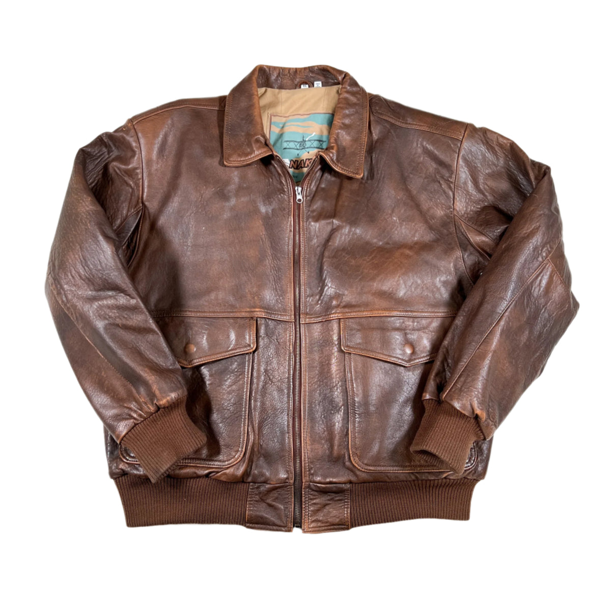 80's vintage FlightJacket A-2 本革 ブラウン XL 70s~80'S EXCELLED A-2 type leather flight jacket made in USA