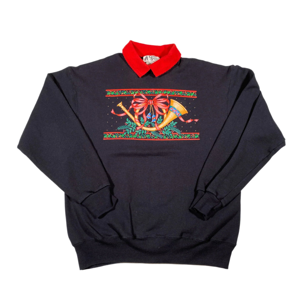 Vintage 90 s Cracker Barrel Holiday Collared Crewneck Sweatshirt CobbleStore Vintage
