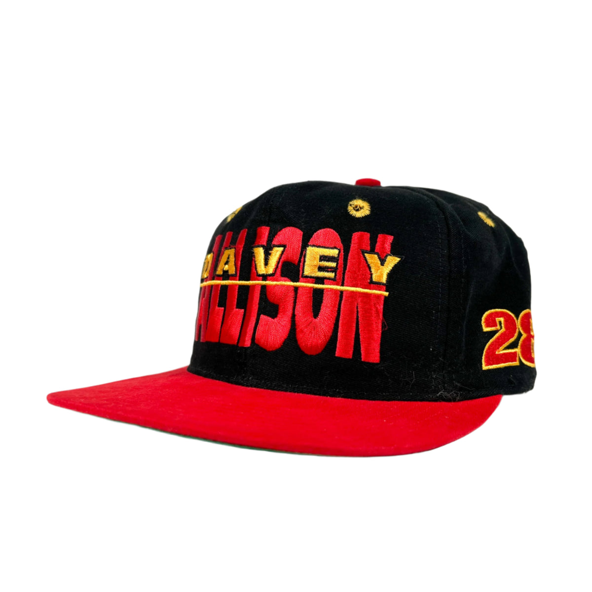 Vintage 90's Davey Allison #28 NASCAR A-Star Snapback Hat