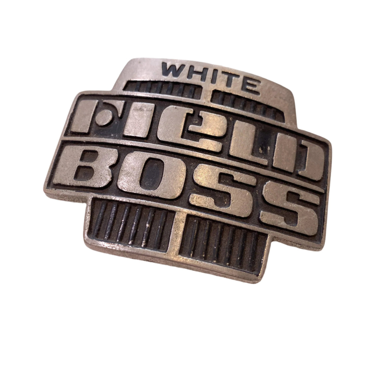 Vintage 90 s White Field Boss Tractor Belt Buckle CobbleStore Vintage