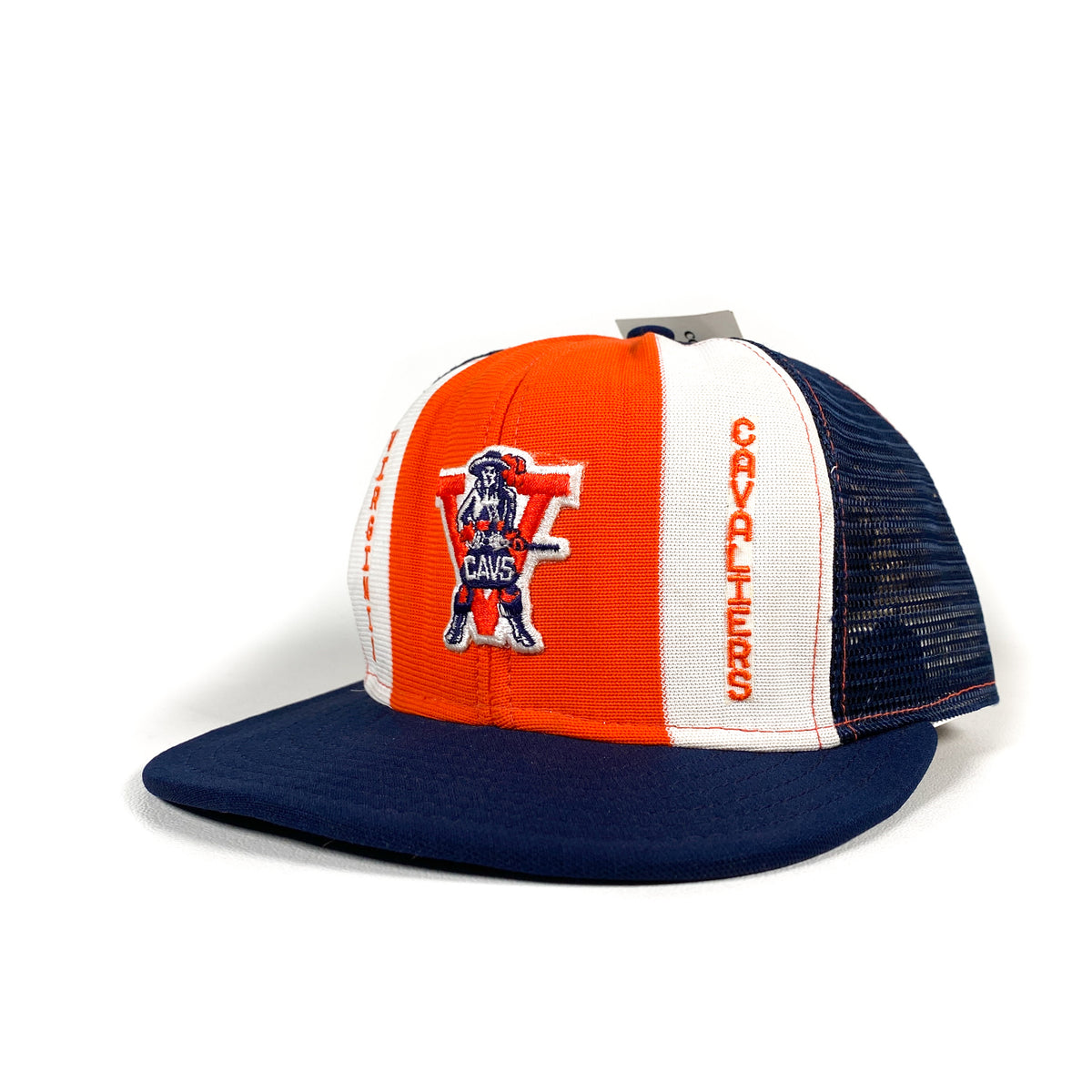 Vintage 90's University of Virginia UVA Sword Logo Blue Orange Snapback Hat