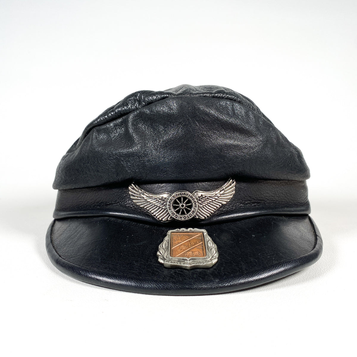 Leather Vintage Harley Davidson Captain Hat Vintage 90's Harley